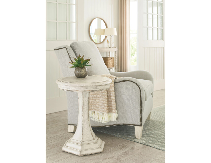 CIVETTE ROUND END TABLE - CREME Room Scene 1